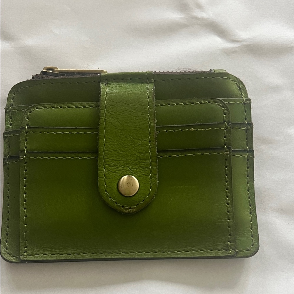 Patricia Nash Olive Green Leather Card & Key Holder